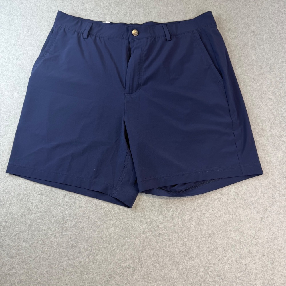 Rhoback Mens Performance Shorts Navy Blue Size Large Golf Activewear 7in Inseam